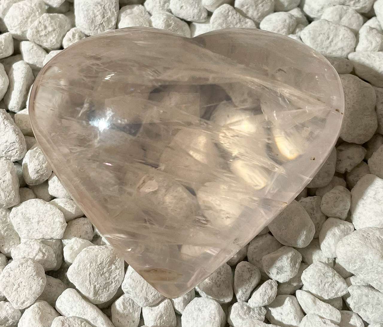 Rosenquarz Herz ca. 6cm - Edelstein - Handschmeichler - Mineralien - A Qualität #6025