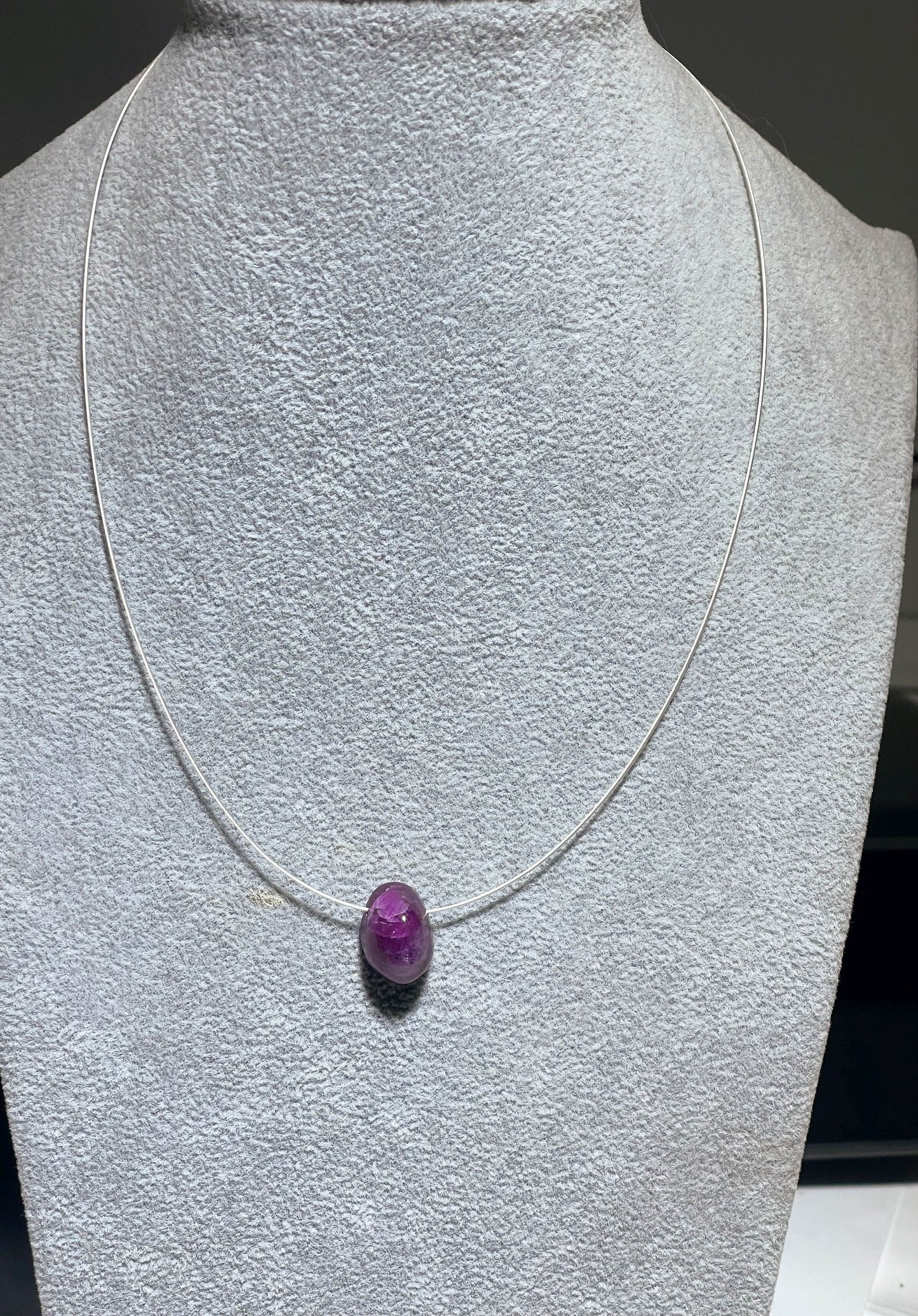 Rubin Schmuck - Edelsteinkette - Edelstein Kette - Collier 45cm - 925er Silber #7162