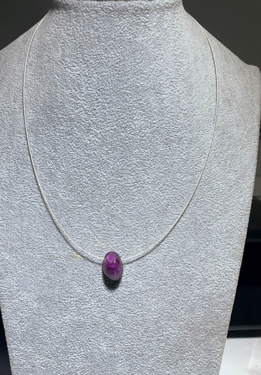 Rubin Schmuck - Edelsteinkette - Edelstein Kette - Collier 45cm - 925er Silber #7162