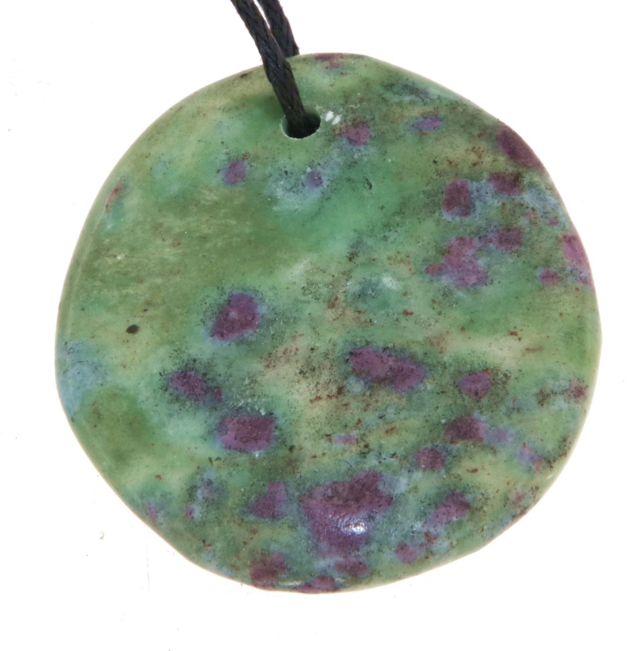 Rubin Fuchsit Edelstein - Trommelstein Schmuck Ketten Anhänger - A Qualität #2630