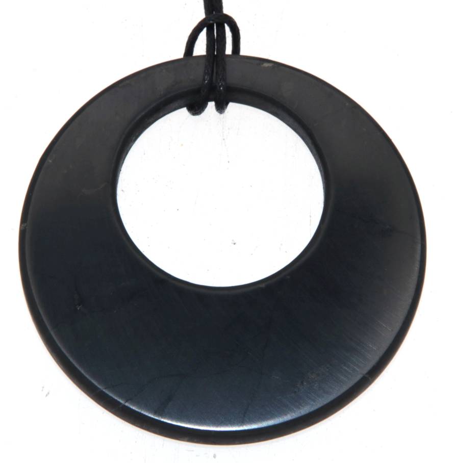 Edelstein Circle-Anhänger aus Schungit Edelstein - A Qualität - 50mm