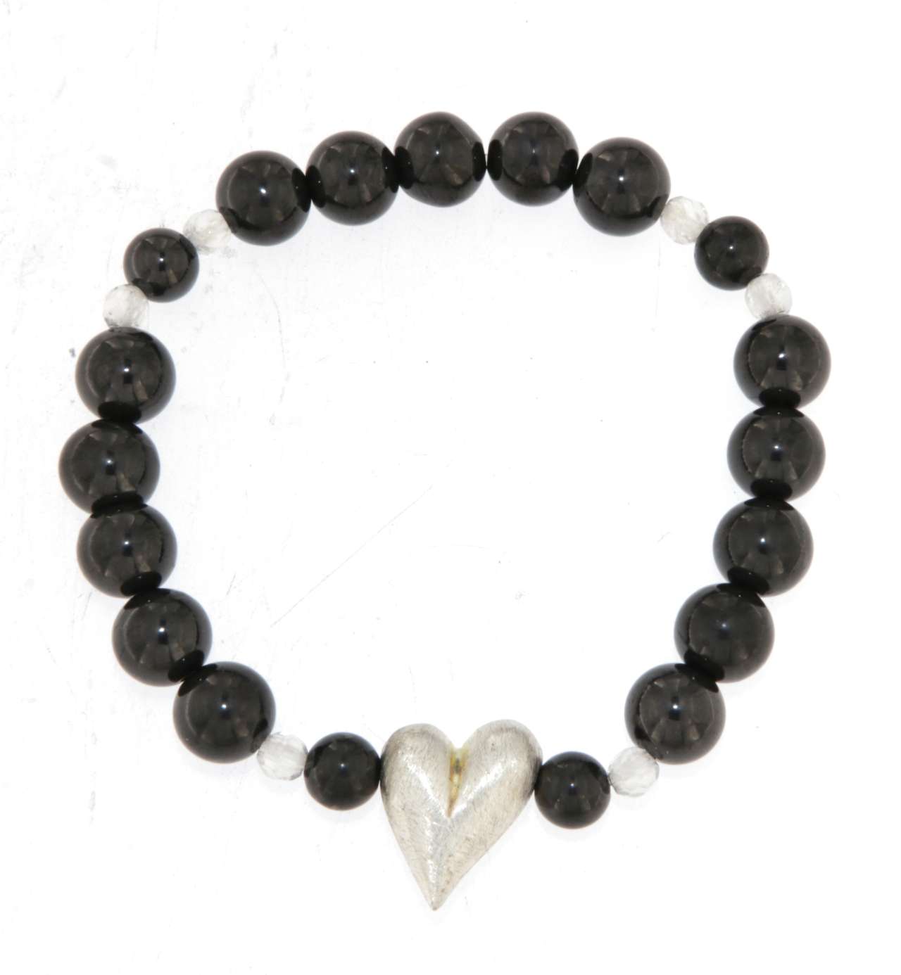 edles Kugel Schungit Edelstein - Schmuck - Armband - 925er Silber #5746