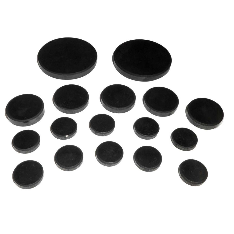 17 teiliges Schungit Hot - Cold Stone Massage Set poliert - Entspannung - Wellness