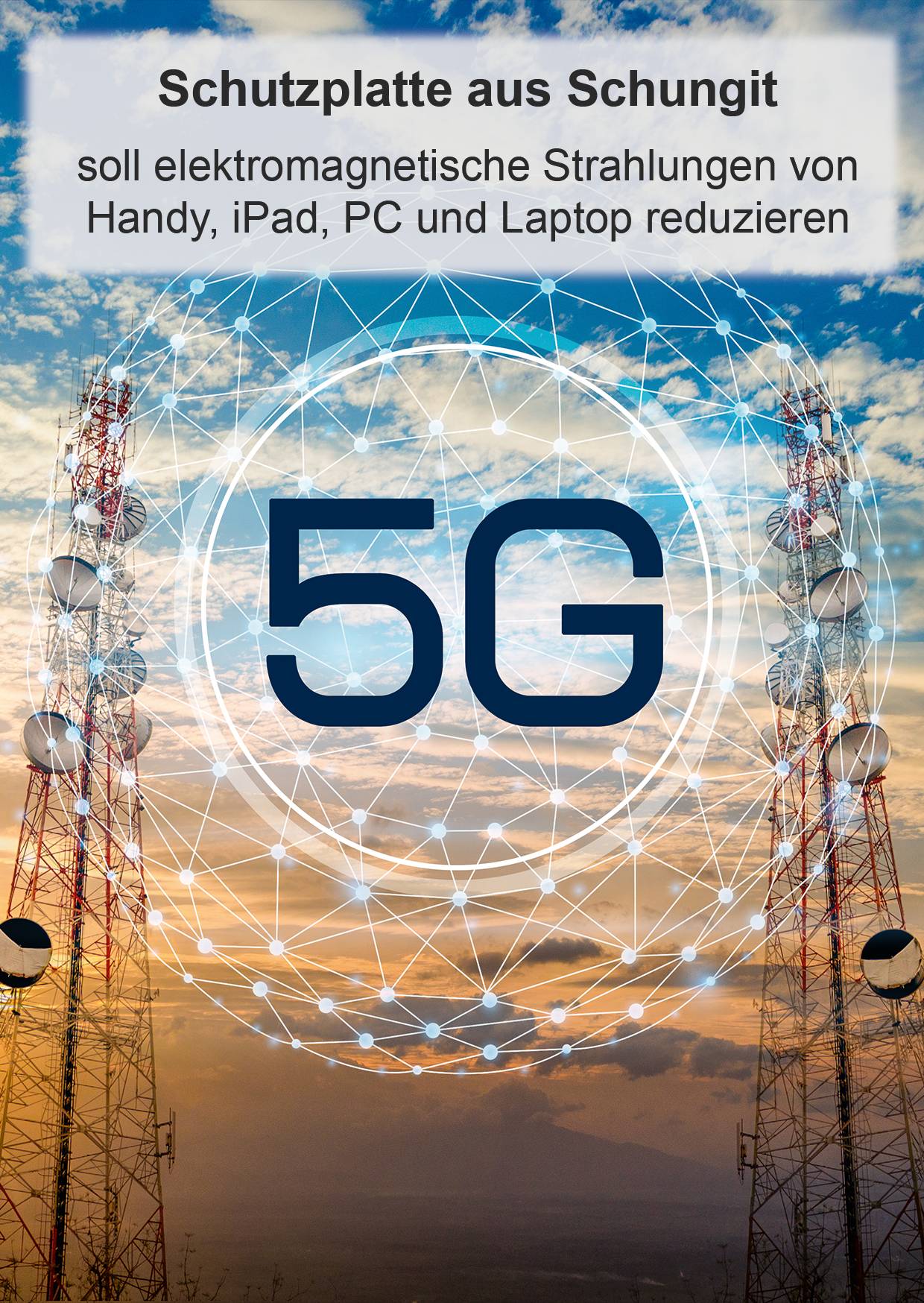 Schungit Handy Platte Infinty - Acht Symbol der Unendlichkeit - rund 30mm poliert - Schutzplatte