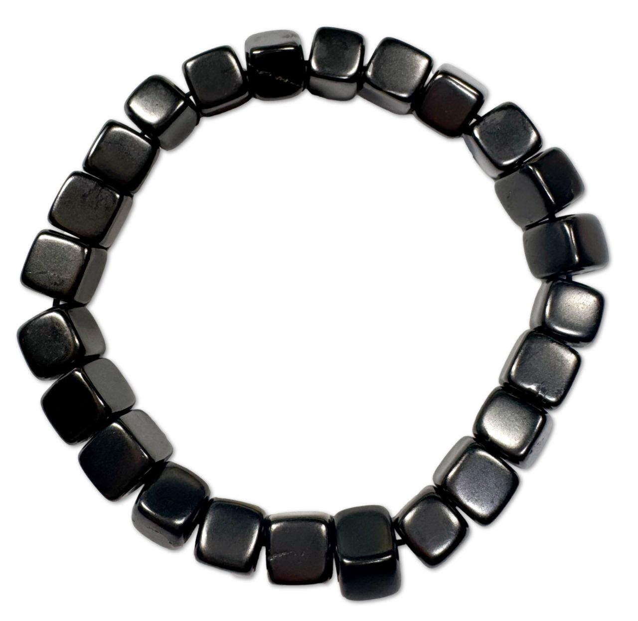 Schungit Würfel 6mm Edelstein Schmuck Armband #7315