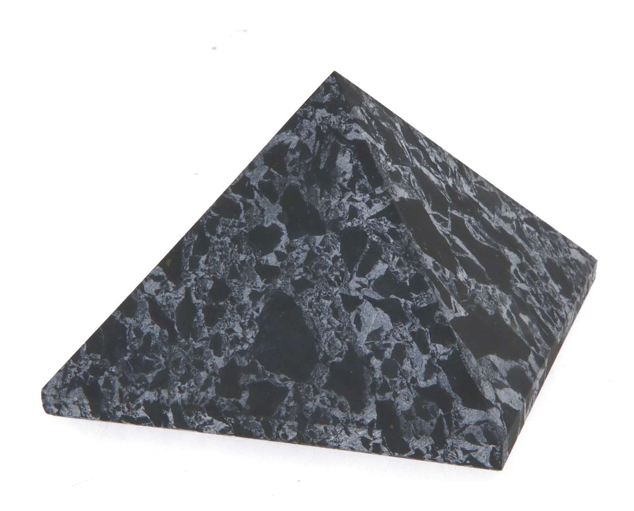 Schungit Pyramide mit Quarz - Edelstein matt - Mineralien