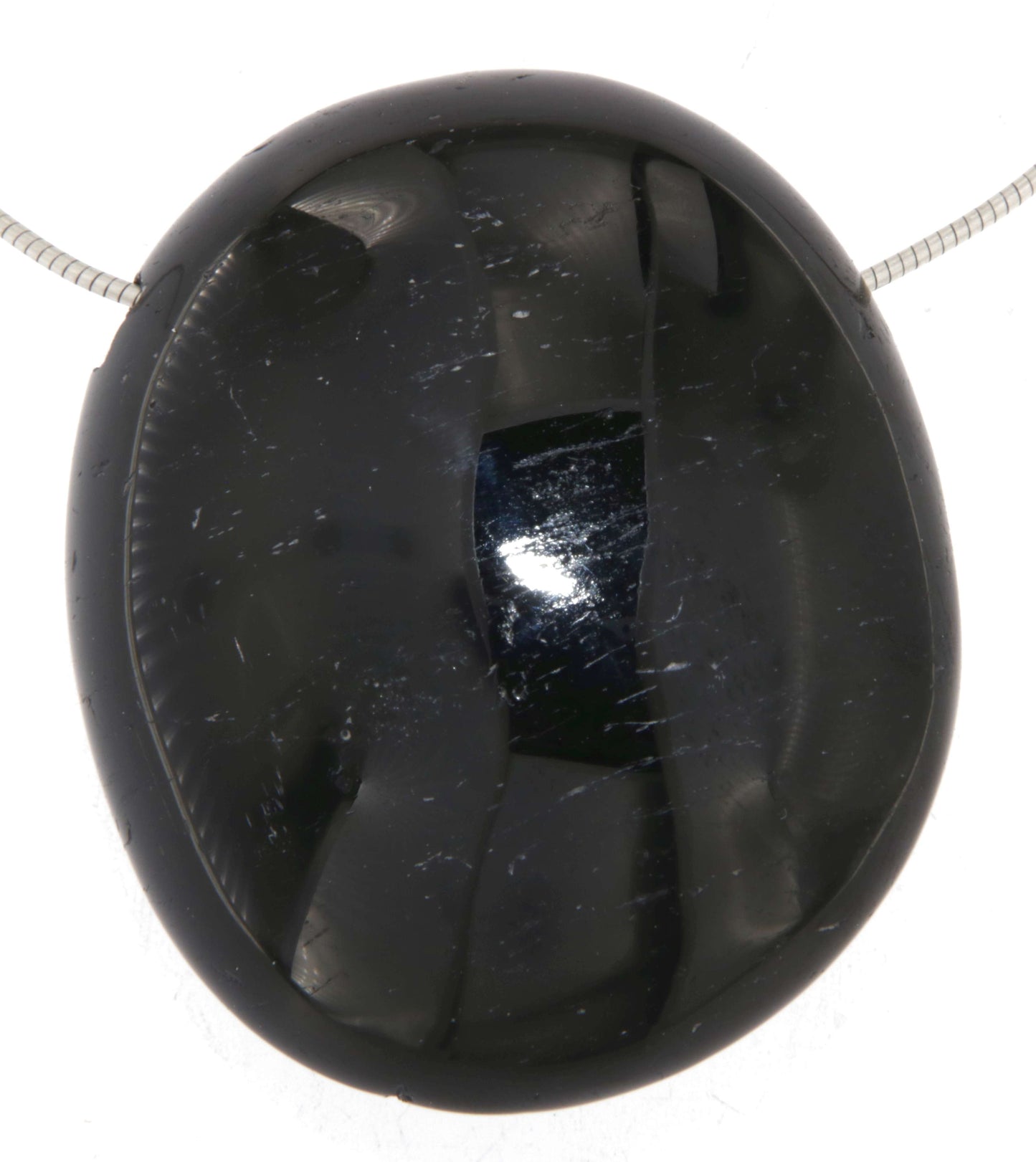 XL schwarzer Turmalin / Schörl Trommelstein Schmuck Anhänger - Edelstein A Qualität #6591