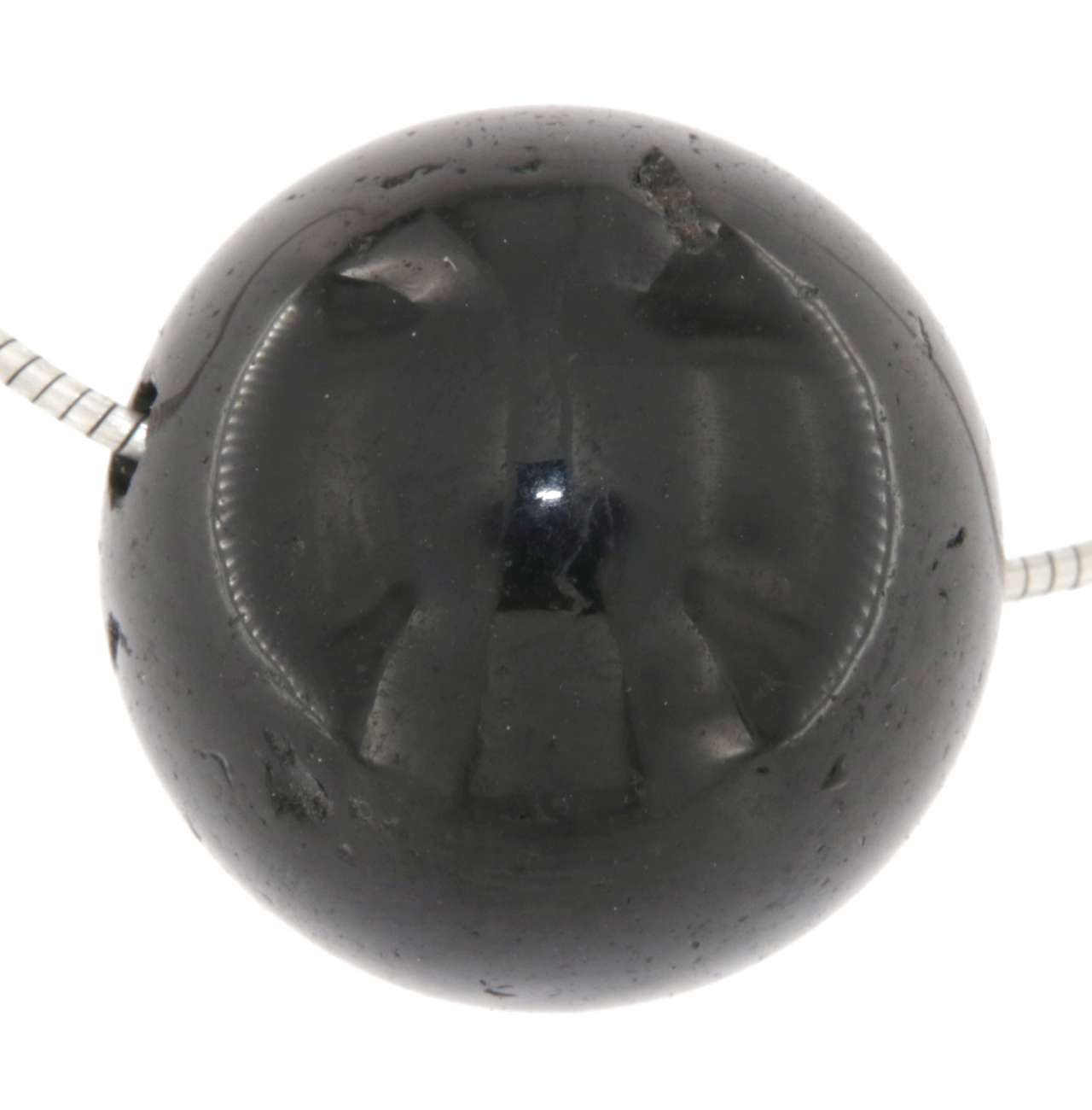 schwarzer- Turmalin - Schörl Kugel Anhänger 20mm - Trommelstein Schmuck Anhänger - Edelstein A Qualität #6767
