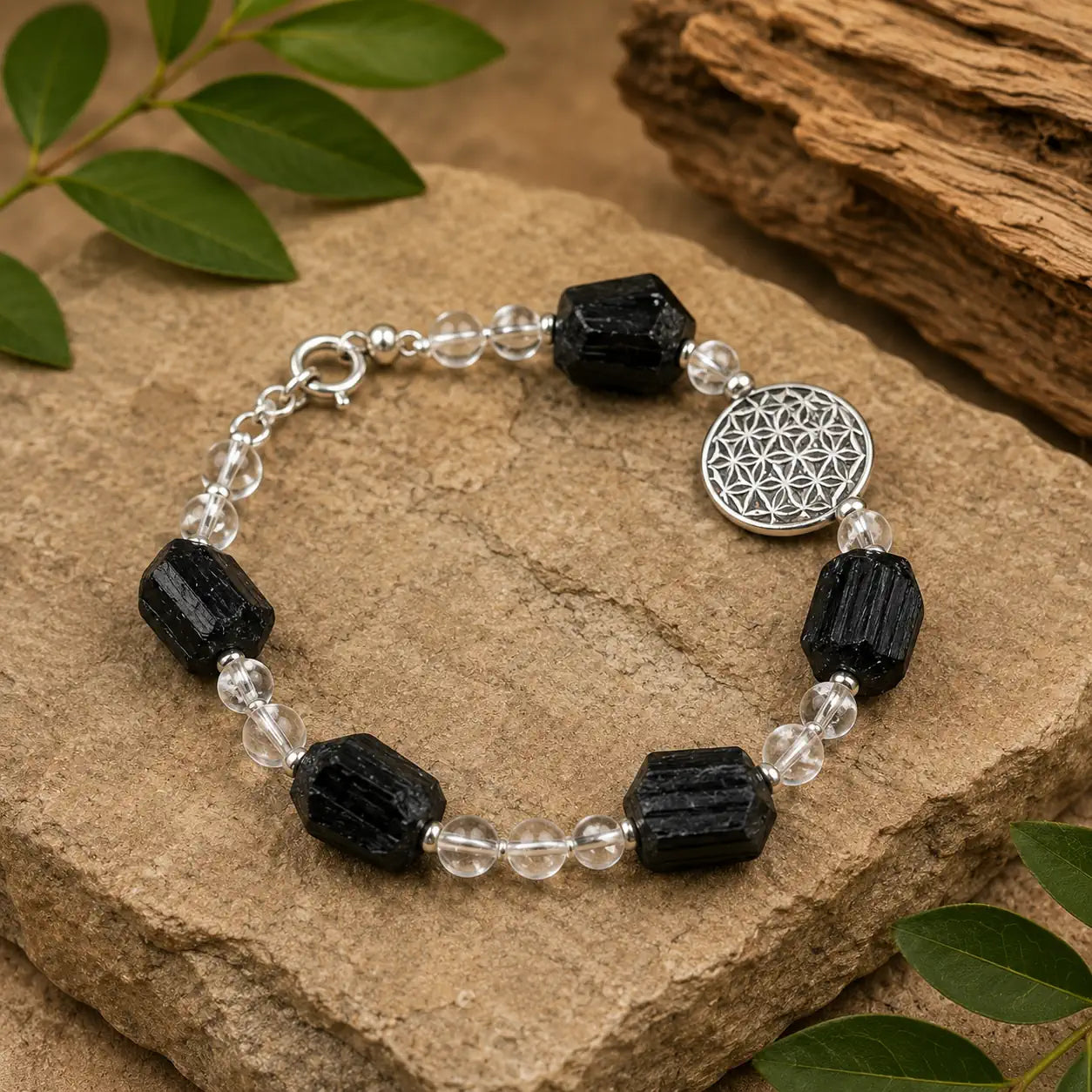 schwarzer-turmalin-schoerl-edelsteinarmband.schmuck-925er-silber-bergkristall-heilstein-260726