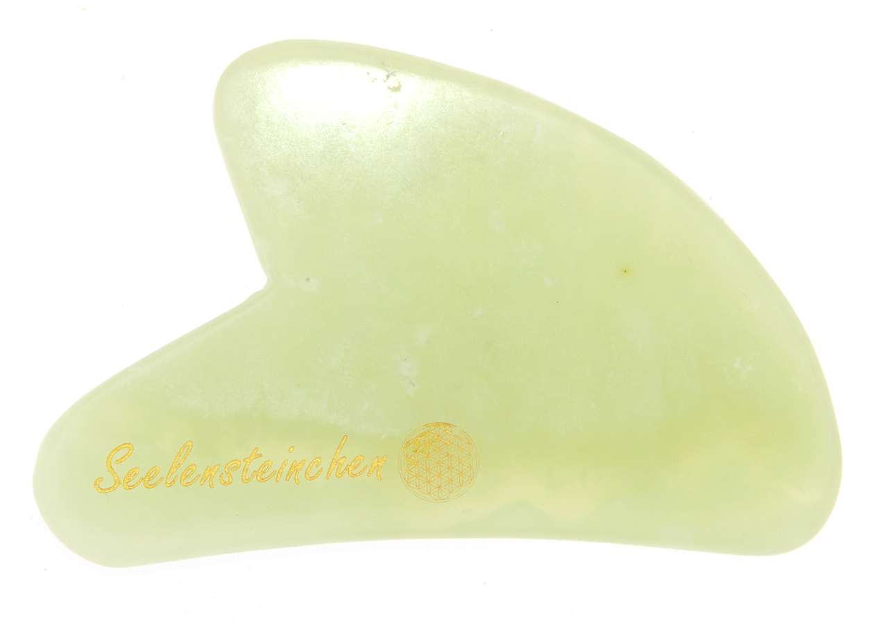 Serpentin PREMIUM Vital Massage Set Crystal Roller + Gua Sha - Guasha - Edelsteinroller - Jade - Gesichtsroller