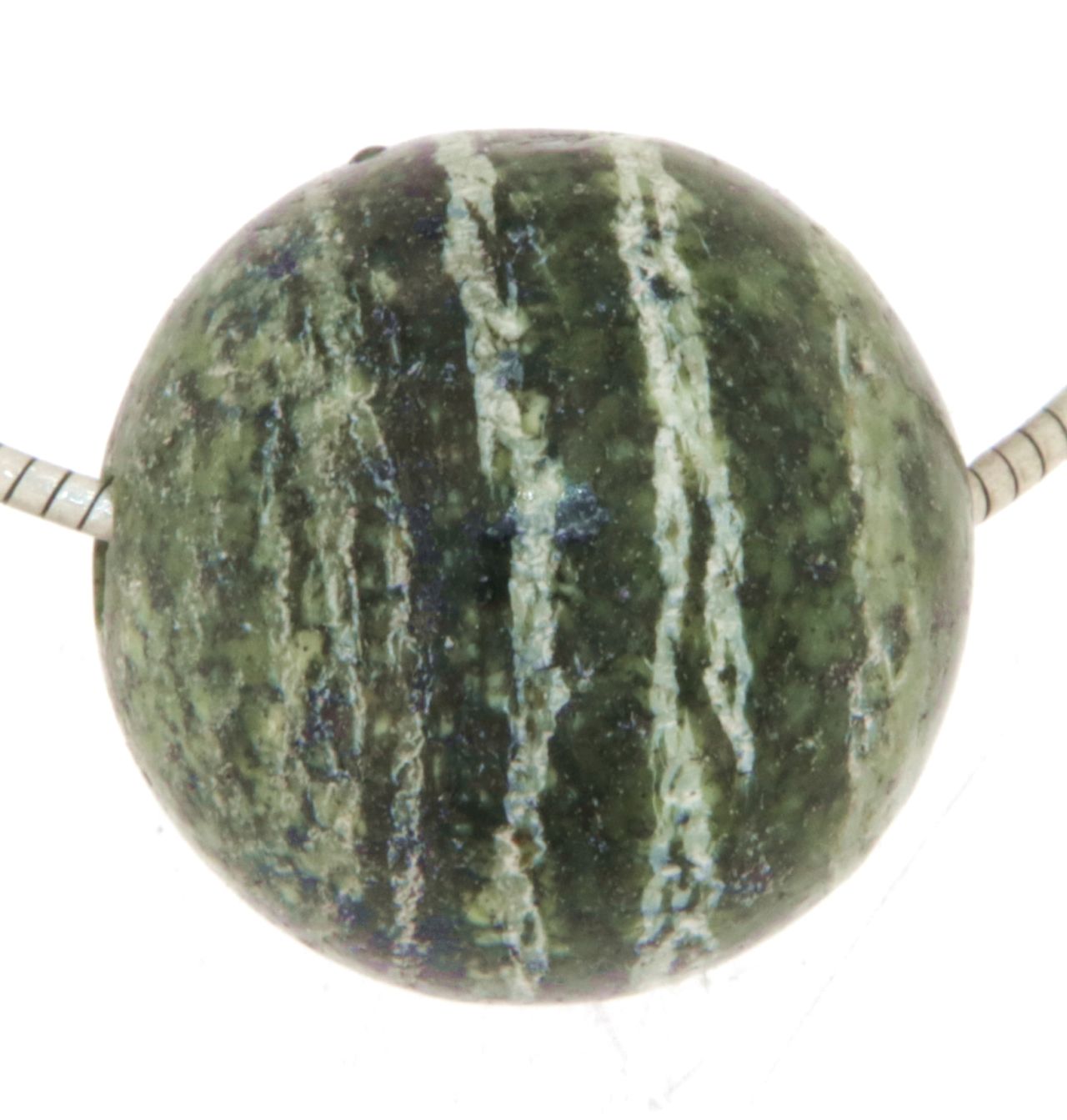 Silberauge Serpentin Kugel Anhänger 15mm - Trommelstein Anhänger - Edelstein A Qualität #6288