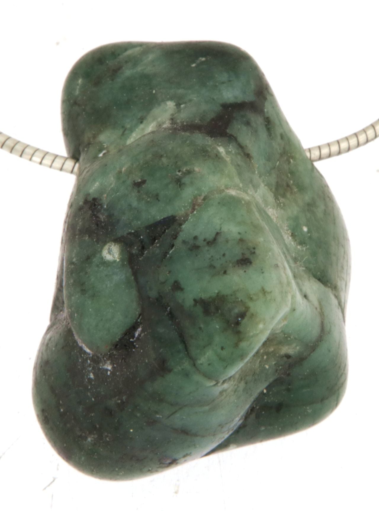 Smaragd Trommelstein Edelstein Schmuck Ketten Anhänger - A Qualität #1103