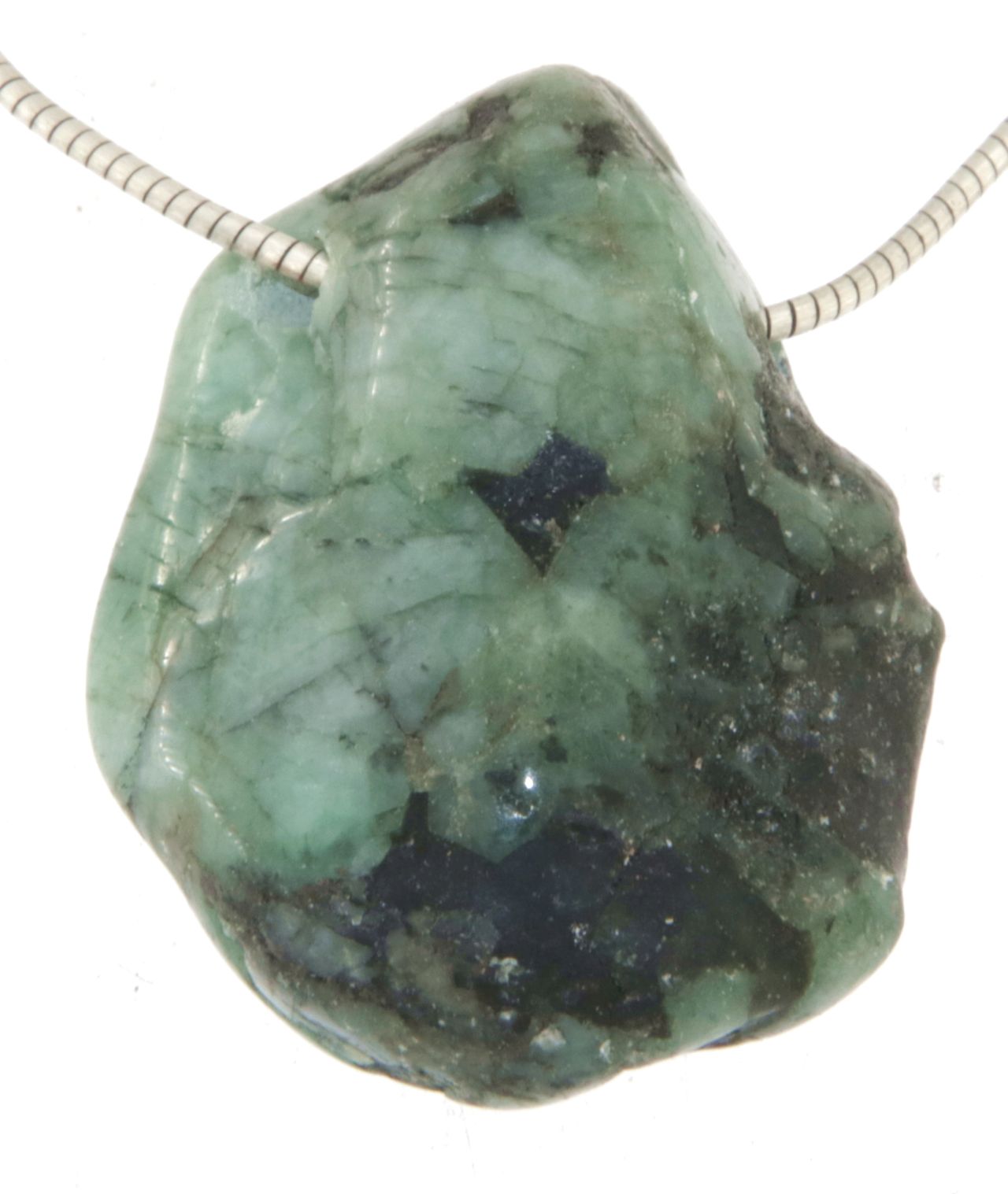 Smaragd Trommelstein Edelstein Schmuck Ketten Anhänger - A Qualität #0545