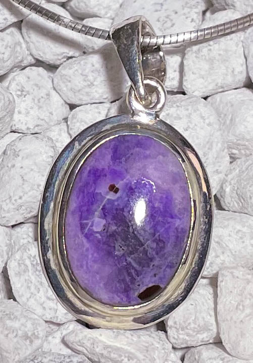 Edelstein Schmuck Ketten Anhänger mit Sugilith - A Qualität - 925er Silber #7038