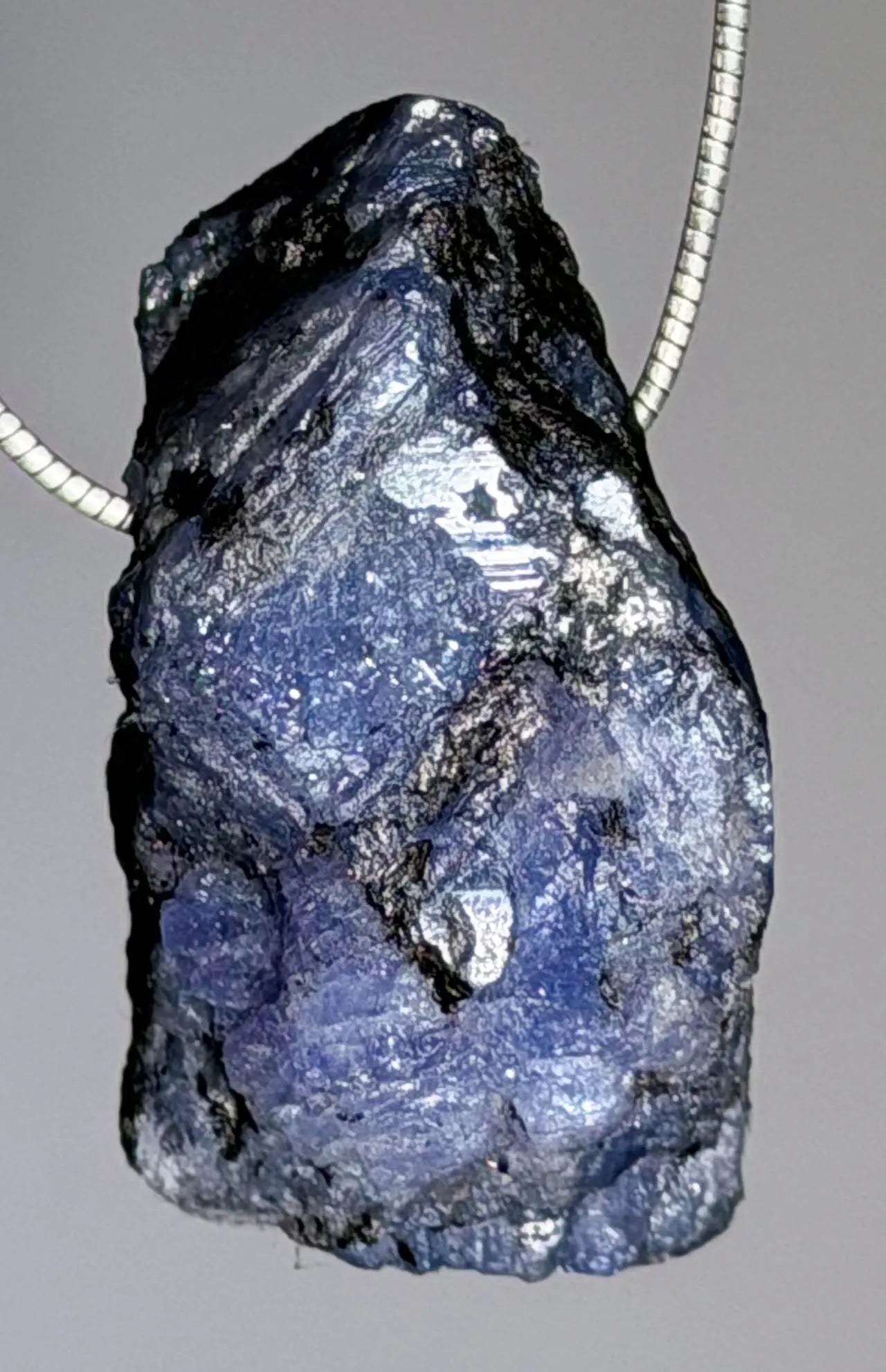 Tansanit Trommelstein Schmuck Ketten Anhänger - Edelstein A Qualität #5067