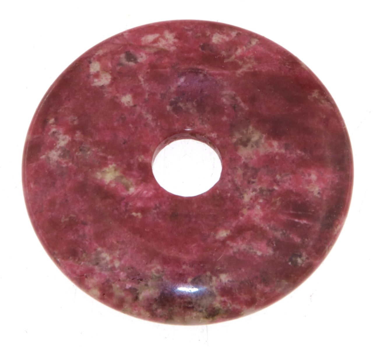 Thulit Donut - PI Scheibe - Edelstein Schmuck Ketten Anhänger 40mm - A Qualität #6558