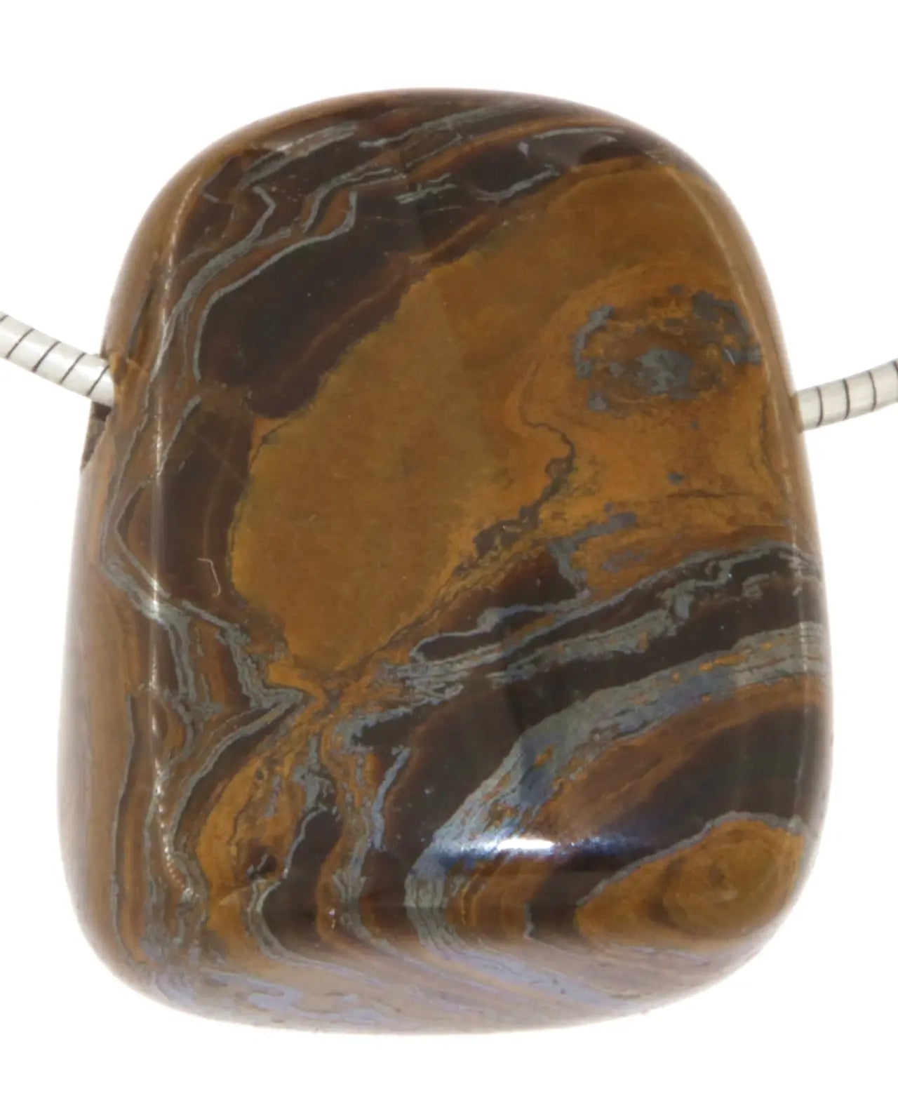 Tigereisen - Trommelstein Schmuck Ketten Anhänger - Edelstein A Qualität #5309