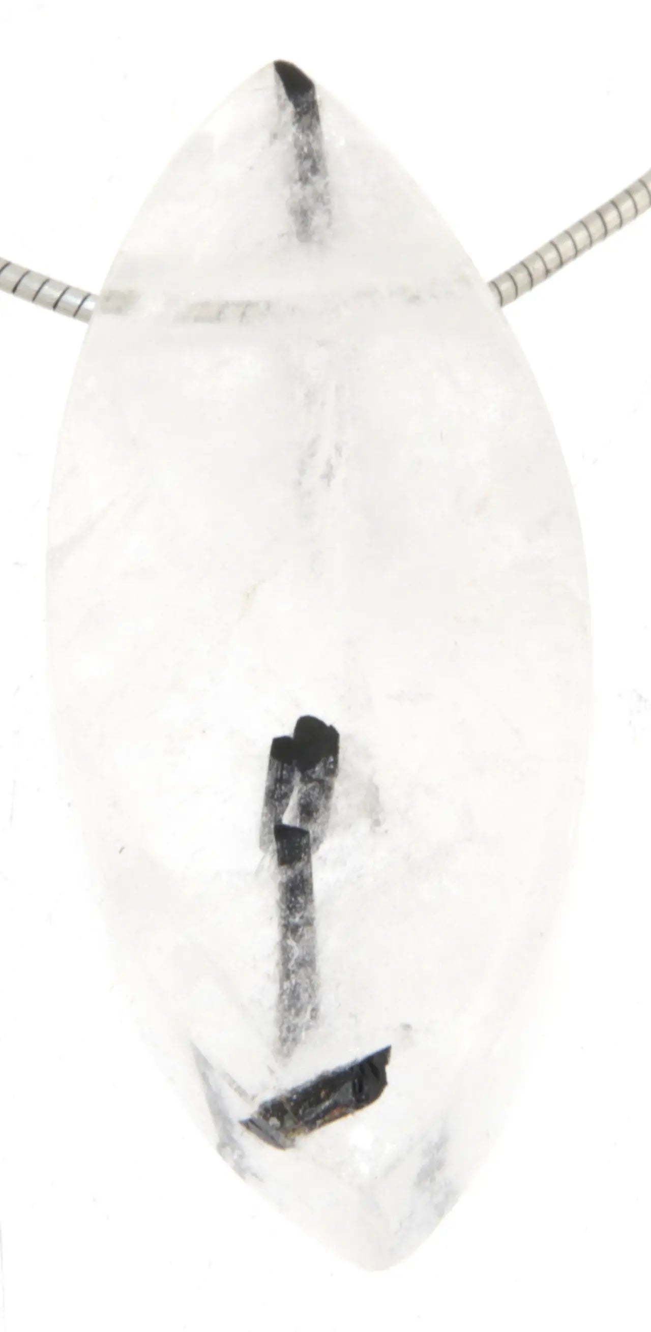 Turmalinquarz - Turmalin Navette Trommelstein Edelstein Schmuck Ketten Anhänger - A Qualität #6895