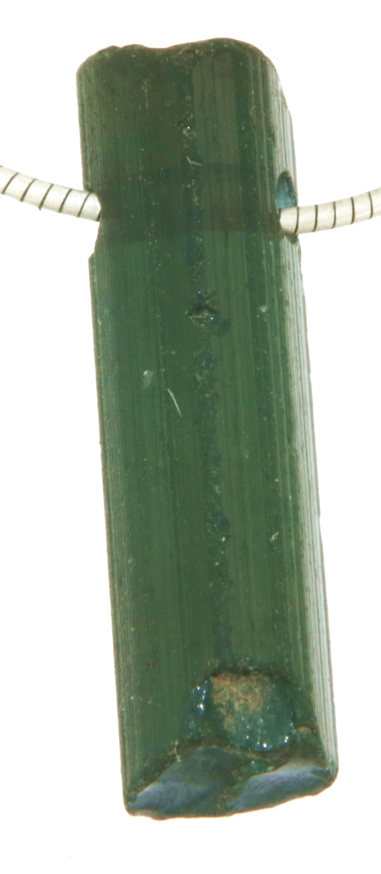 grüner Turmalin - Verdigolith Schmuck Trommelstein Ketten Anhänger - Edelstein A Qualität #7237