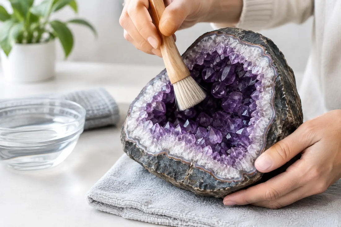 Amethystgeode sicher reinigen und schön erhalten