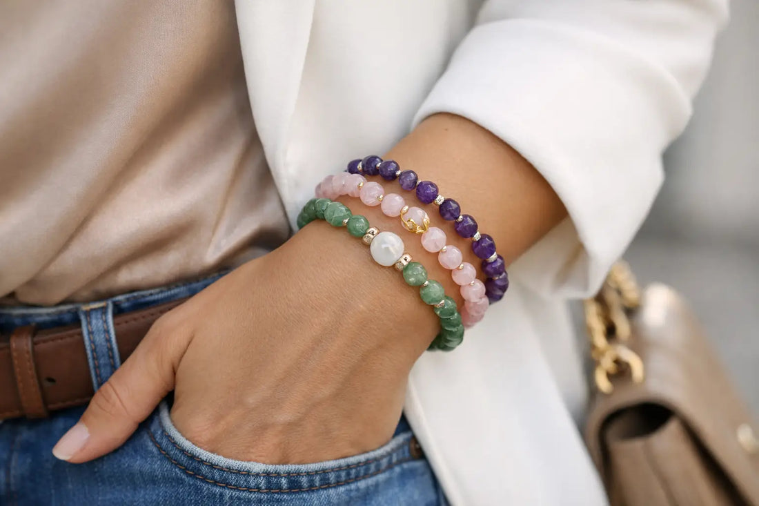 Edelstein Armband kombinieren mit Outfits