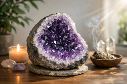 Amethystdruse energetisch zuhause aufladen