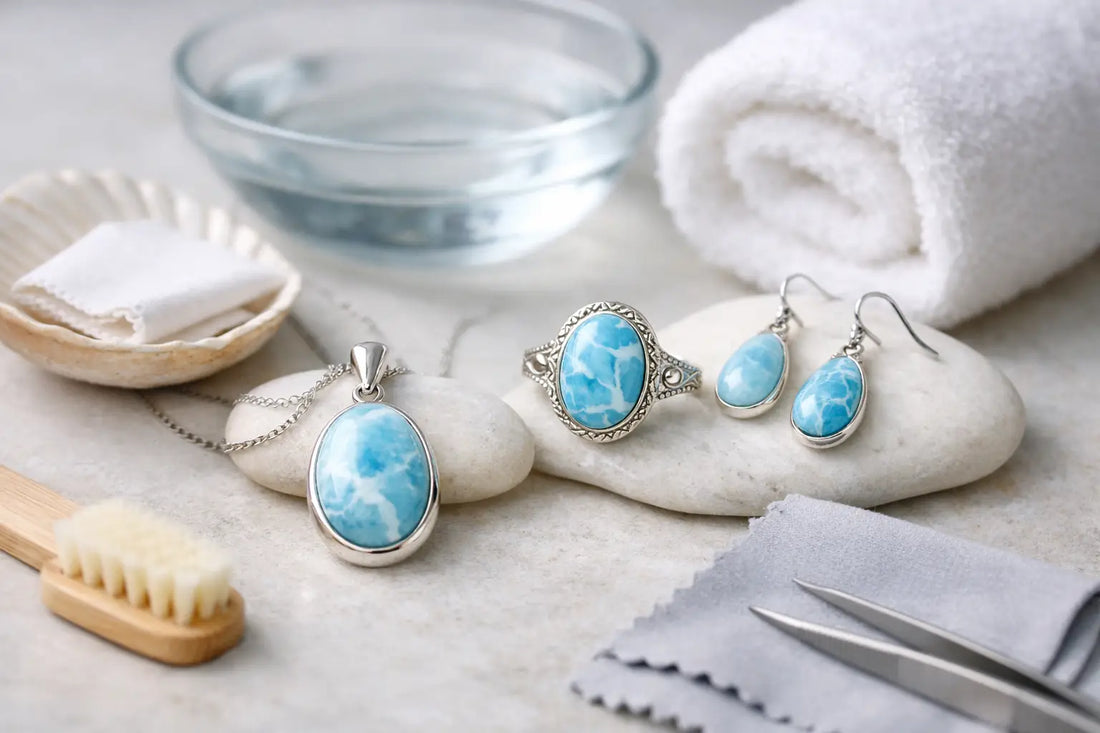 Leitfaden zur Larimar-Pflege für Schmuck