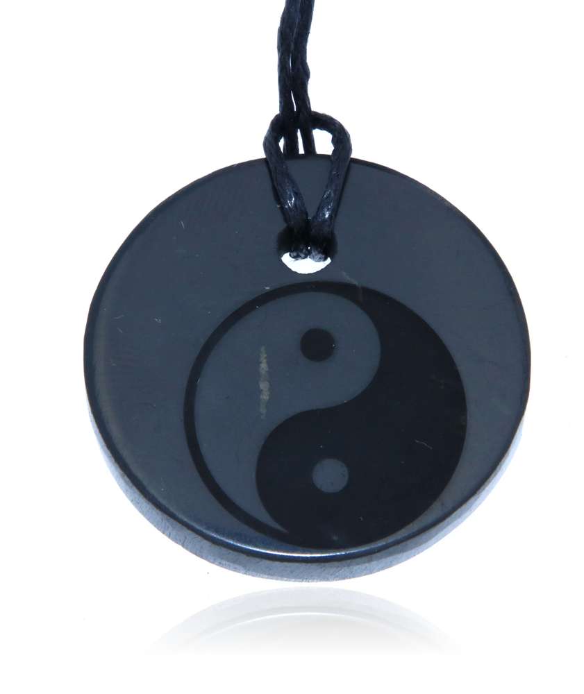 edler Schungit Yin Yang Edelstein Schmuck Ketten Anhänger - A Qualität #0443