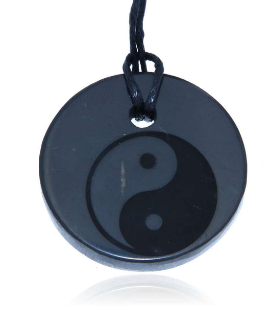 edler Schungit Yin Yang Edelstein Schmuck Ketten Anhänger - A Qualität #0443