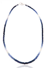 Saphir facettiert Schmuck Edelstein Kette - Collier - 925er Silber #0015