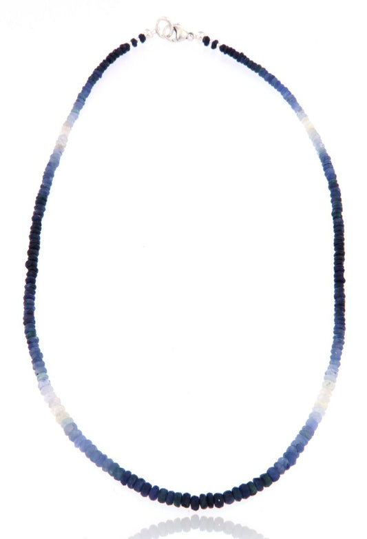 Saphir facettiert Schmuck Edelstein Kette - Collier - 925er Silber #0015