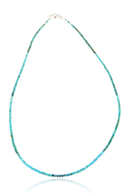 Türkis facettiert Edelstein Schmuck Kette - Collier aus - 925er Silber #0018