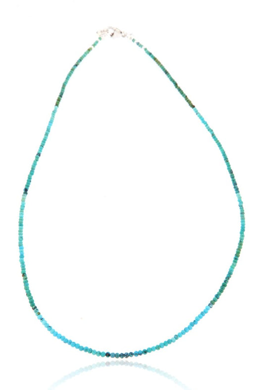 Türkis facettiert Edelstein Schmuck Kette - Collier aus - 925er Silber #0018