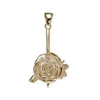 Donuthalter "Rose" Silber vergoldet für 30 - 40mm-Donut #ms0017