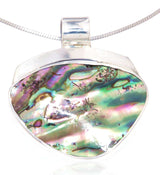 Noble Jewelry Chain Pendant with Paua Shell A Quality - 925 Sterling Silver #4114