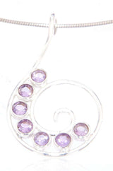edler Spiral Schmuck Ketten Anhänger mit Amethyst - 925er Silber #4059
