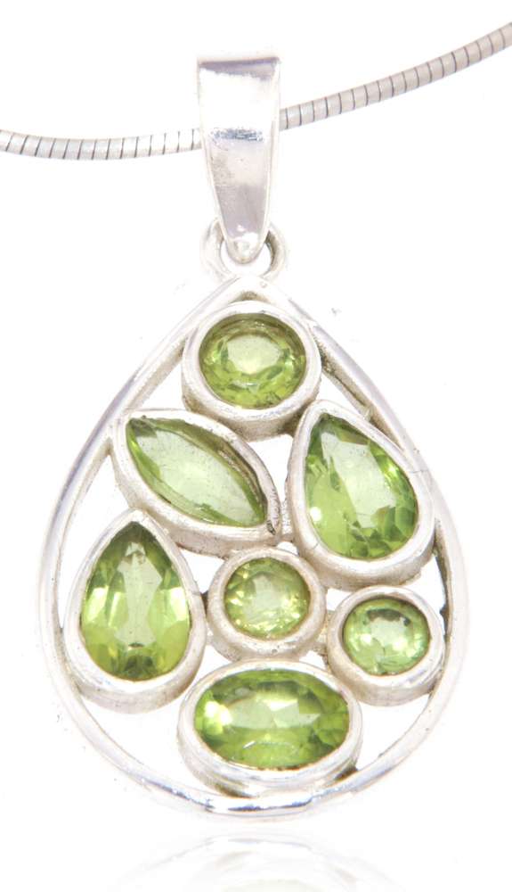 edler Schmuck Ketten Anhänger Peridot - 925er Silber #4065