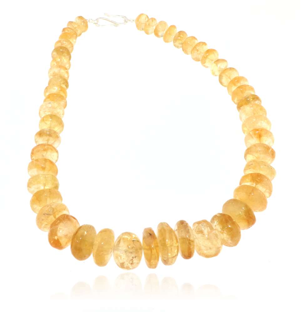 Citrin Edelstein Schmuck Kette - Collier - 925er Silber #1115