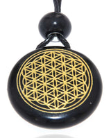 Onyx Anhänger - Blume des Lebens - Edelstein - Schmuck Ketten Anhänger A Qualität #4087
