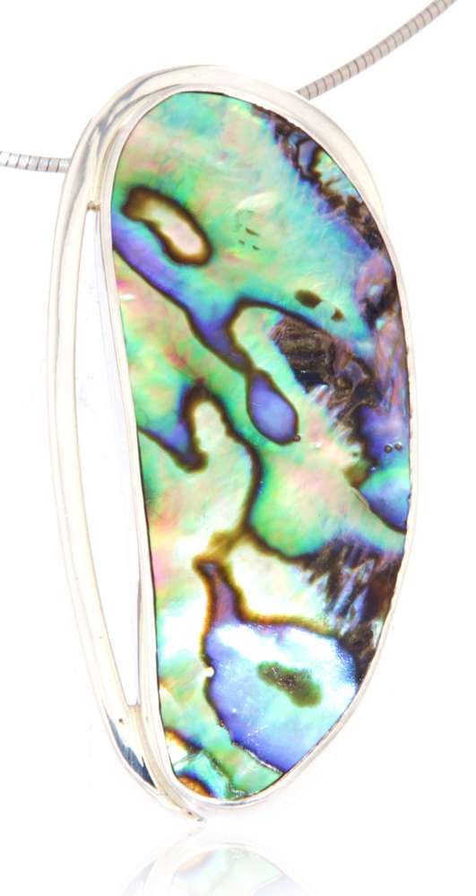 Schmuck Anhänger mit Paua Muschel A Qualität - 925er Silber #4113