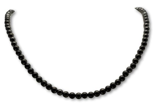 Edelstein Collier Schungit Schmuck Kette - 925er Silber #0048