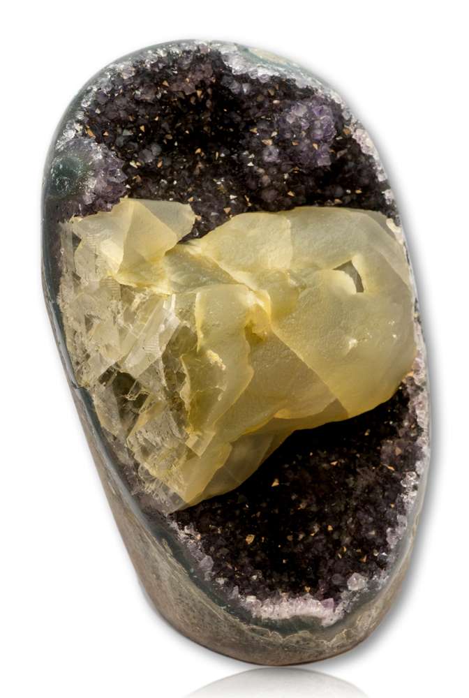 Amethyst mit Calcit Druse Uruguay 1470g - Amethystdruse - AA Qualität #3346