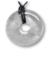 Bergkristall Donut - PI Scheibe Edelstein Schmuck Ketten Anhänger AA Qualität 30mm #2066