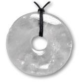 Bergkristall Donut - PI Scheibe Edelstein Schmuck Ketten Anhänger AA Qualität 50mm #2068