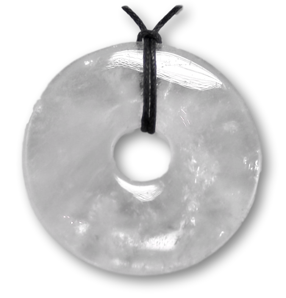 Bergkristall Donut - PI Scheibe Edelstein Schmuck Ketten Anhänger AA Qualität 50mm #2068