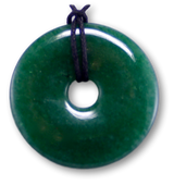 Donut de aventurina - Colgante de gema tallada con colgante de collar, calidad AA, 30 mm