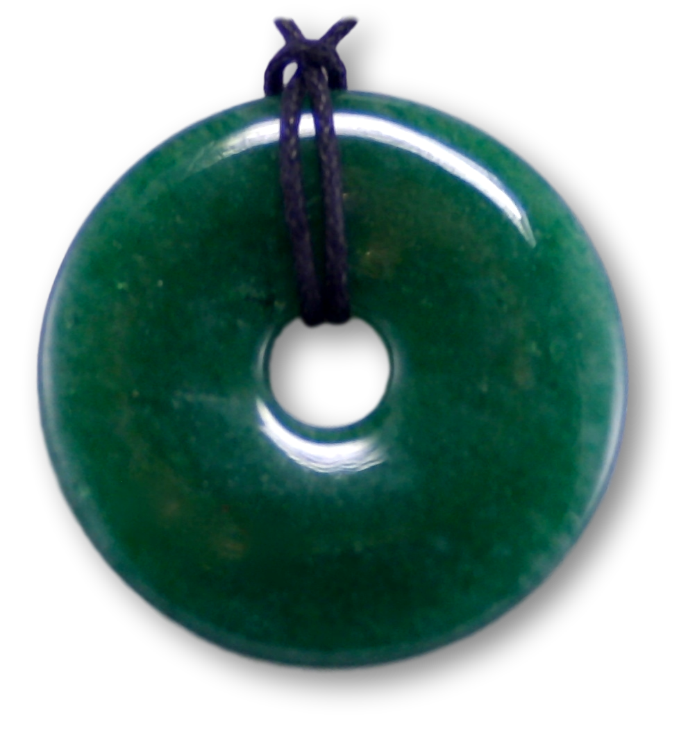 Aventurin Donut - PI Scheibe Edelstein Schmuck Ketten Anhänger AA Qualität 30mm