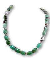 Collar de crisoprasa facetada de plata de ley 925 - #2137