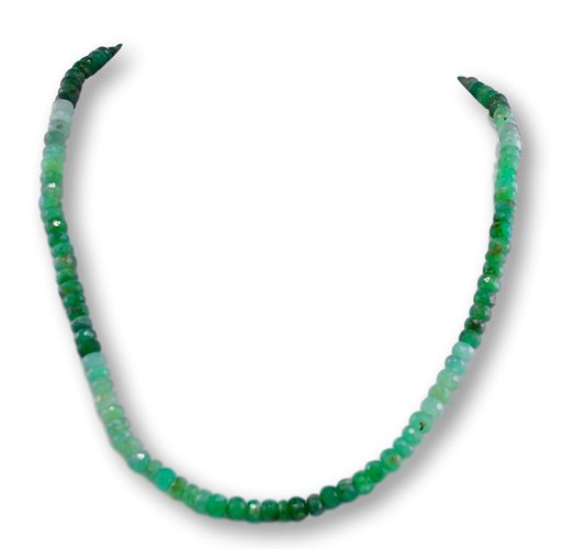 Chrysopras facettiert Edelstein Schmuck Kette - Collier - 925er Silber #2155