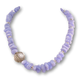 Chalcedony Gemstone Necklace - Blue - 925 Sterling Silver #2157